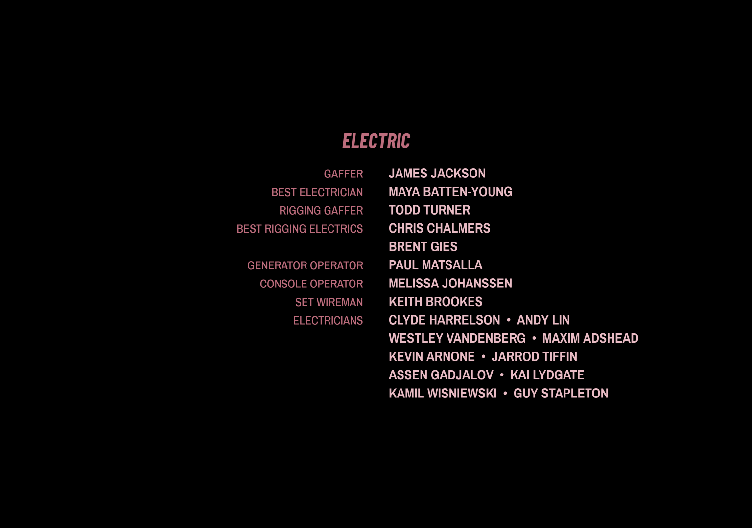 movie credits example